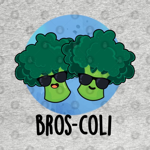 Bros-coli Cute Veggie Broccoli Pun by punnybone